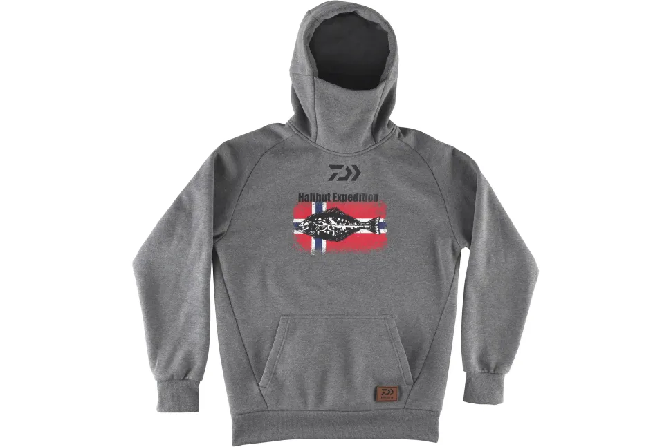 Daiwa D-Vec Snood Hoodie Halibut Expedition Grau #L