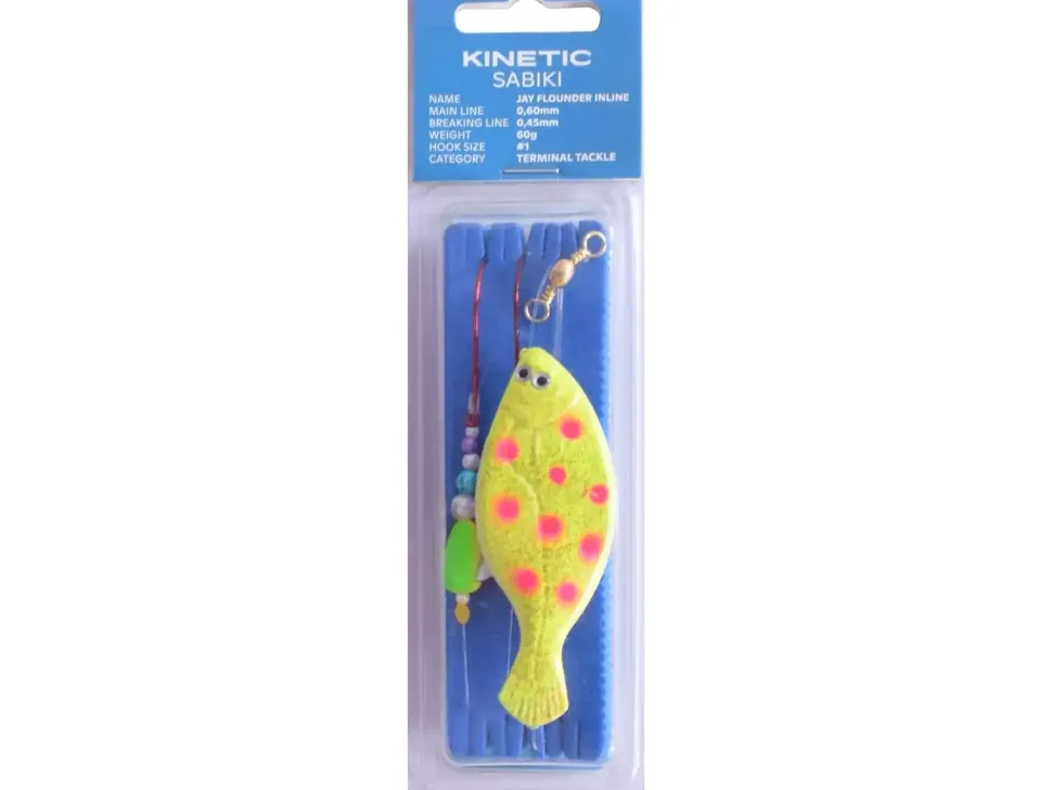Kinetic Sabiki Jay Flounder Inline #1 115cm Yellow Orange Dots 120g