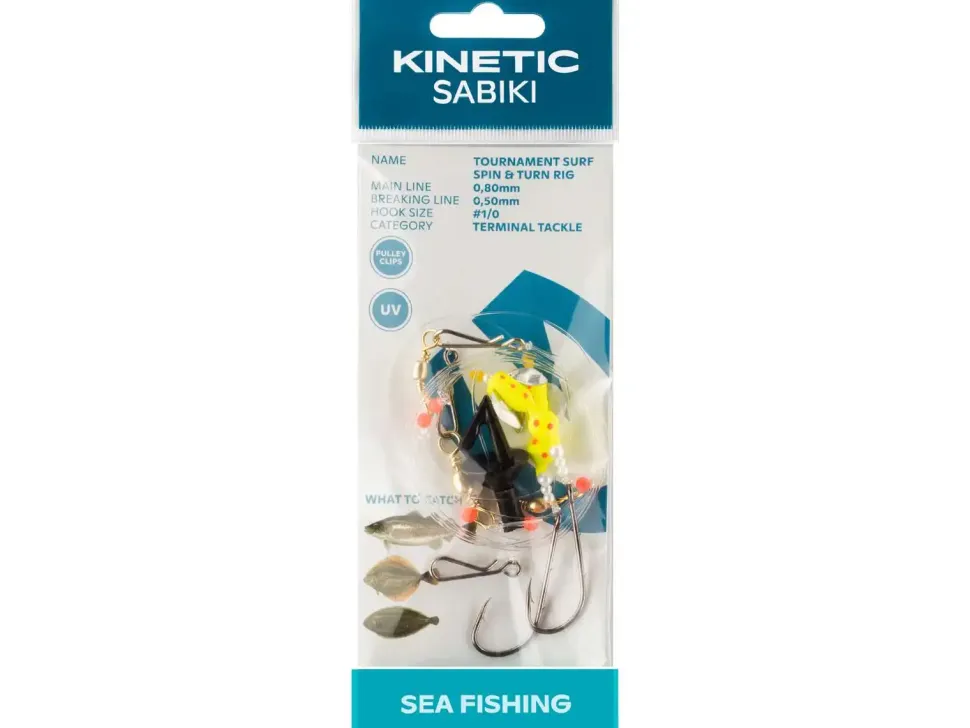 Kinetic Sabiki Tournament Surf Spin&Turn #1/0 110cm Pearl