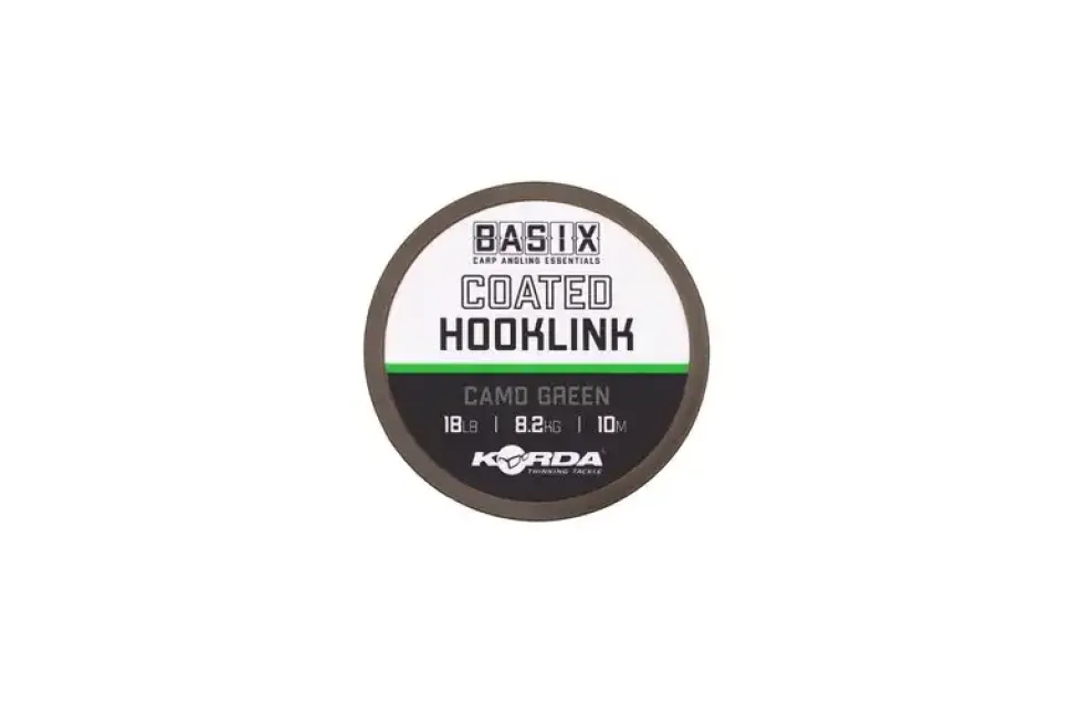 Korda Basix Coated Hooklink 25lb 10m Camo Green