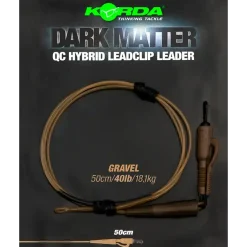 Korda Dark Matter Leader QC Hybrid Clip 100cm 40lb Weed