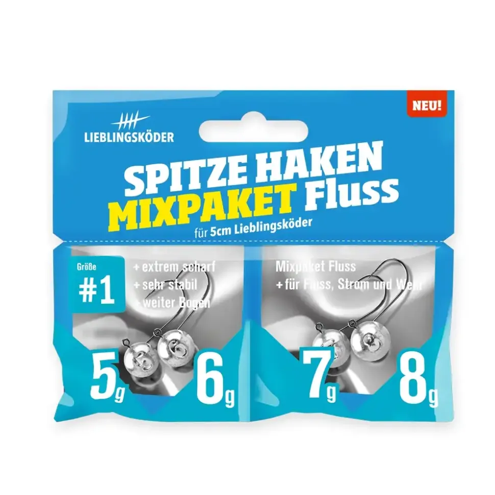 Lieblingsköder Jigköpfe Spitze Haken Mixpaket Fluss #1