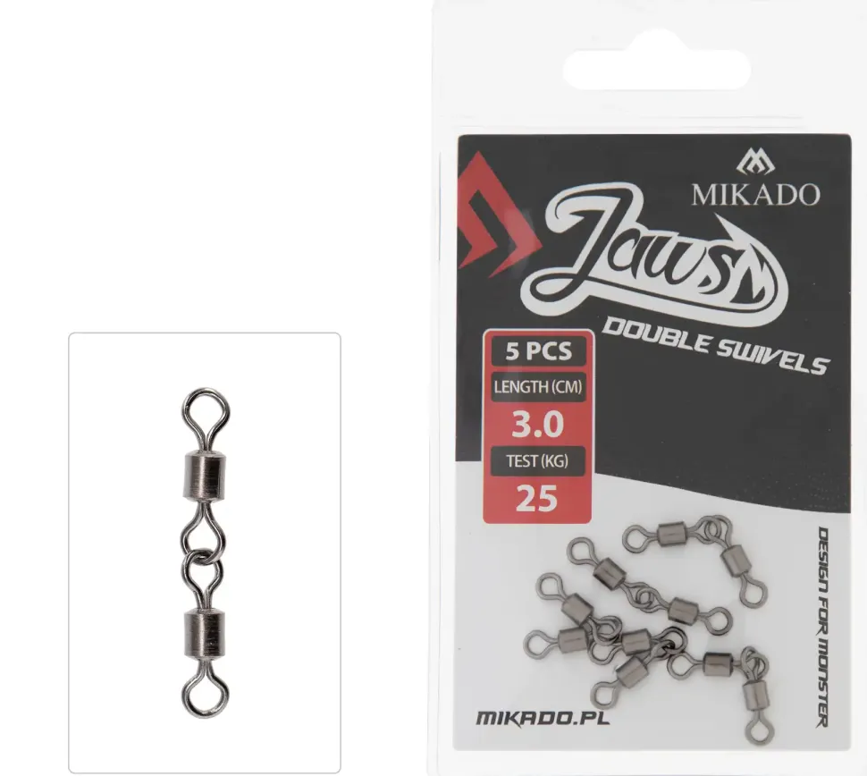 Mikado Wirbel Jaws Dbl. Swivels 25kg 5Stk.